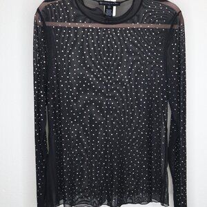 Rhinestone Mesh Top